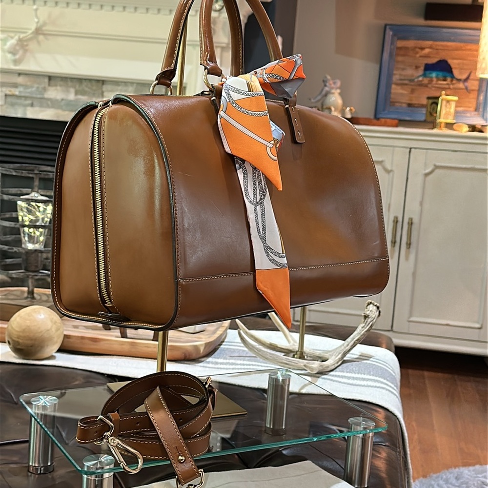 Boldrini Selleria Florentine Vachetta Leather Satchel in Cuoio Brown, EUC - Picture 14 of 16